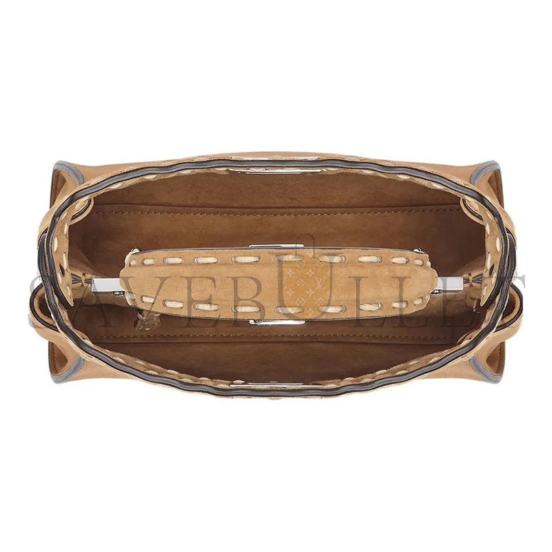 F**di mini suede selleria peekaboo brown totes 8bn244am2zf0xul (23*20*7cm)